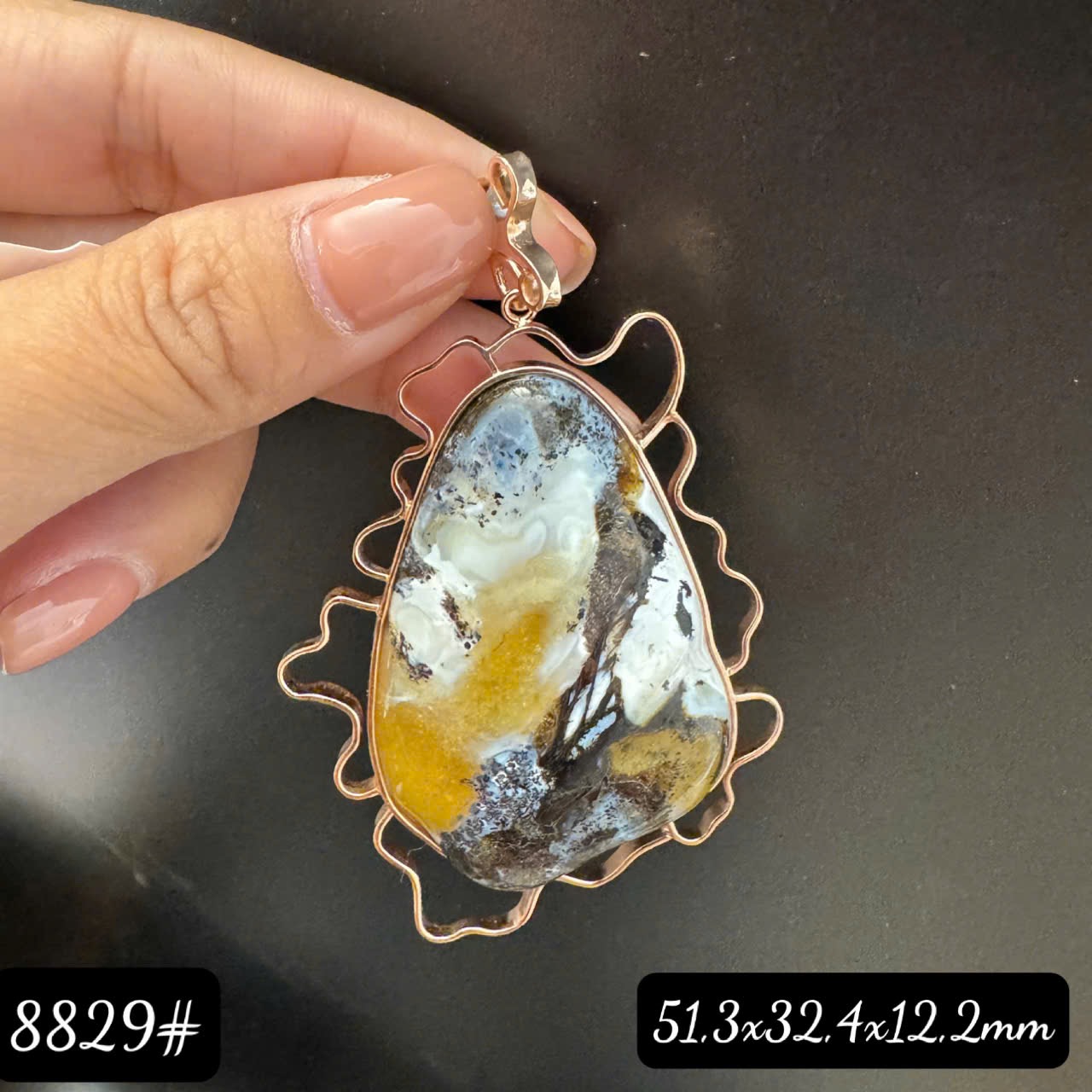 Mặt dây bạch ánh xanh 8829