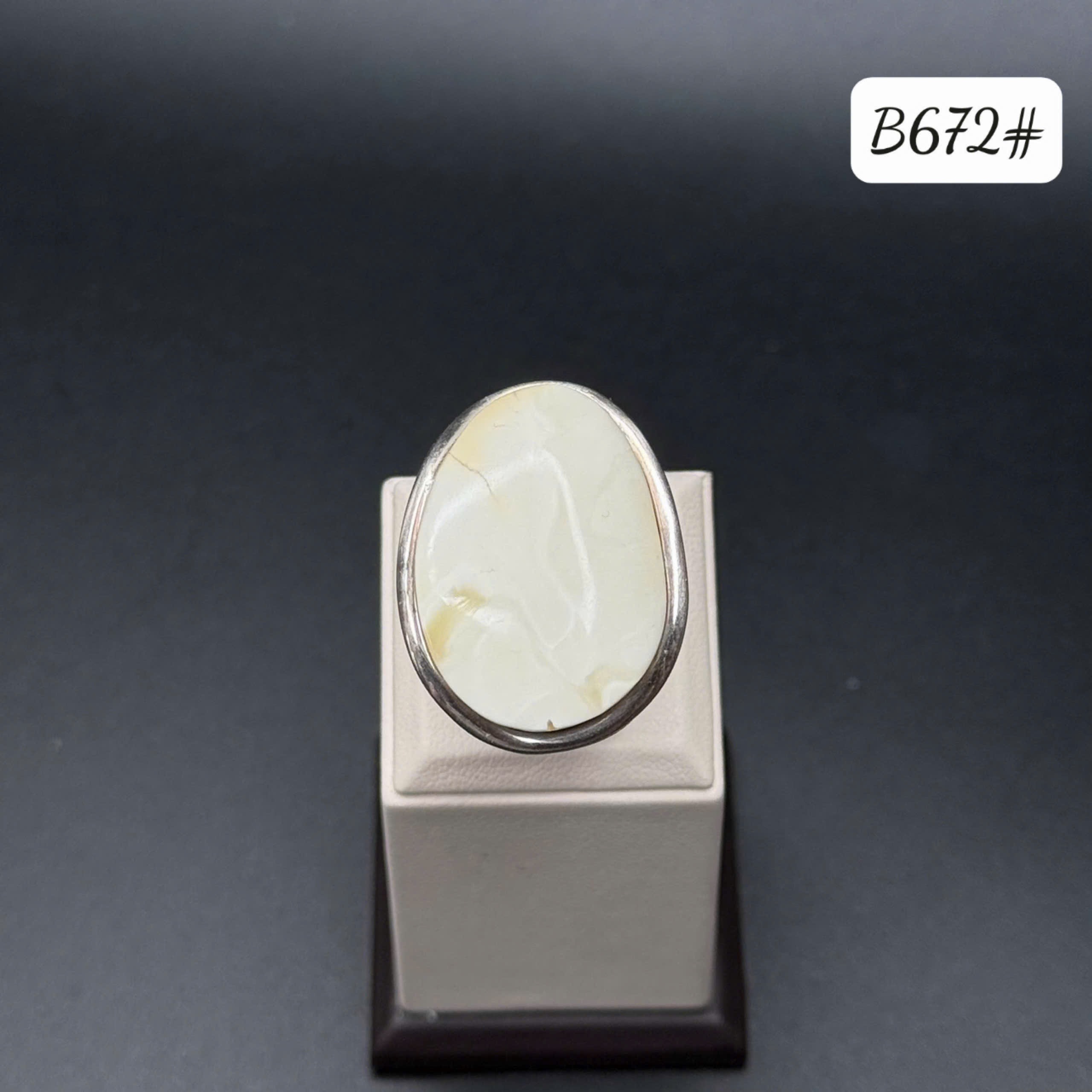 Nhẫn bạch phách mặt lớn B672