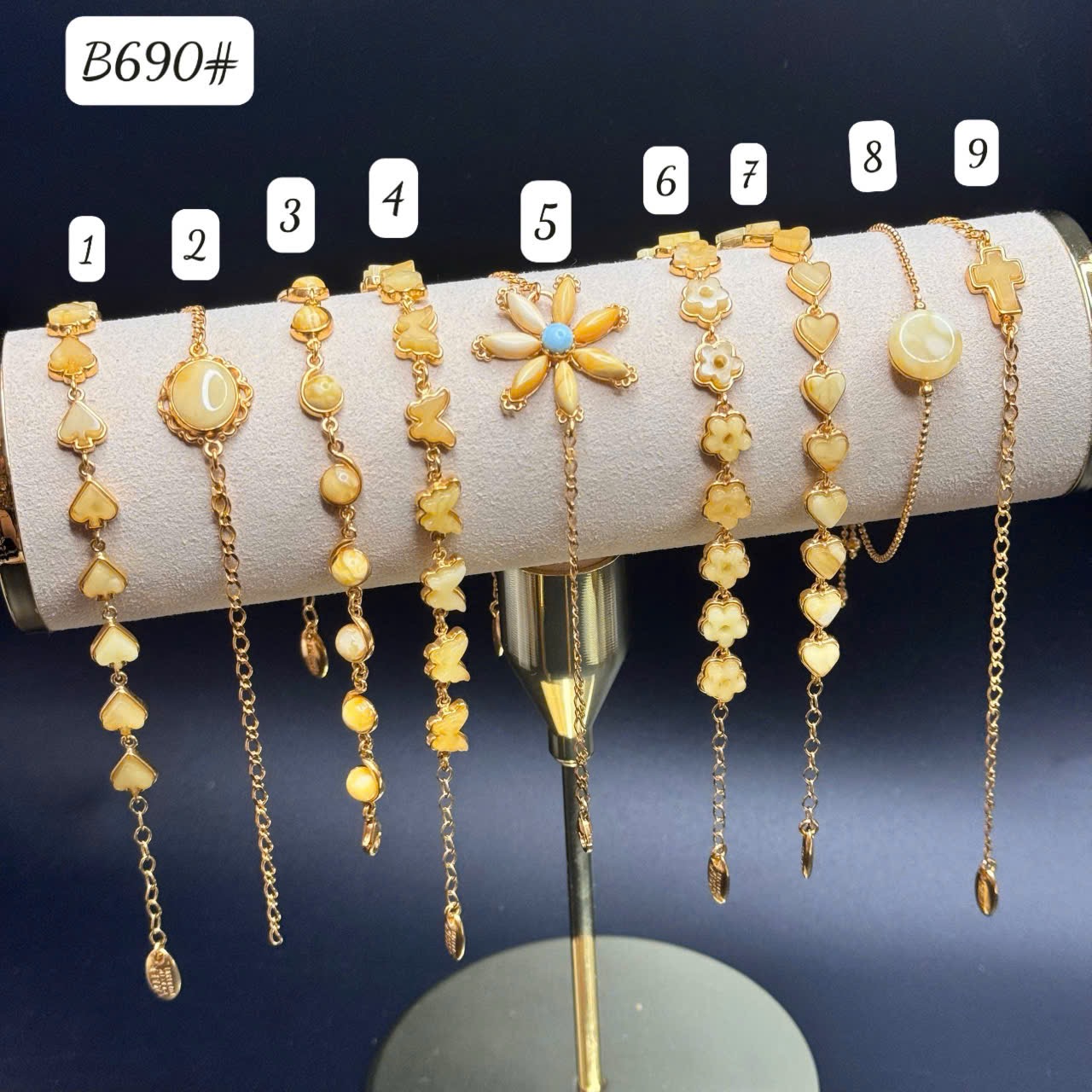 Lắc tay bạc si vàng B690#1