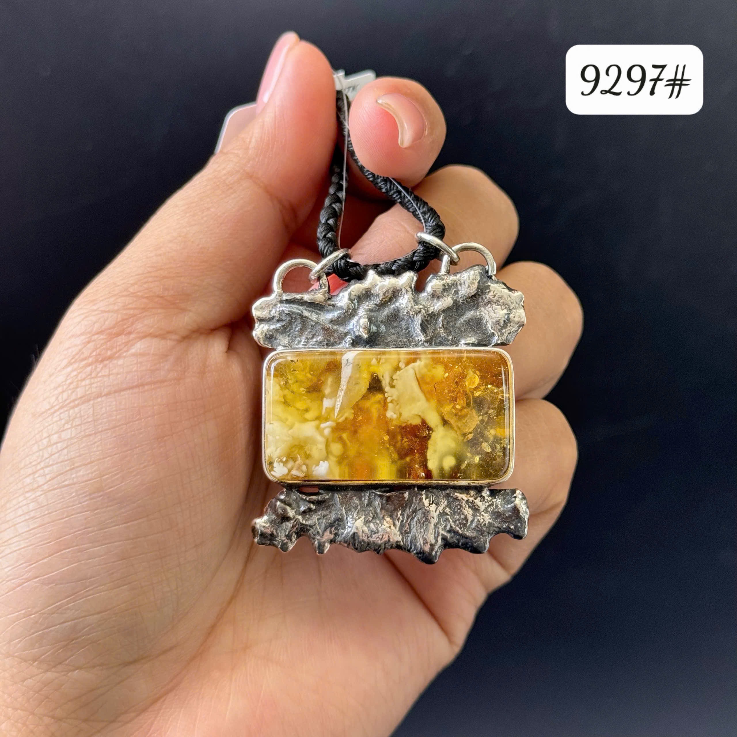 Mặt dây khung bạc 9297