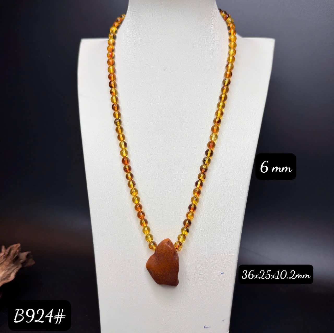 Dây chuyền rêu mix mặt giọt B924