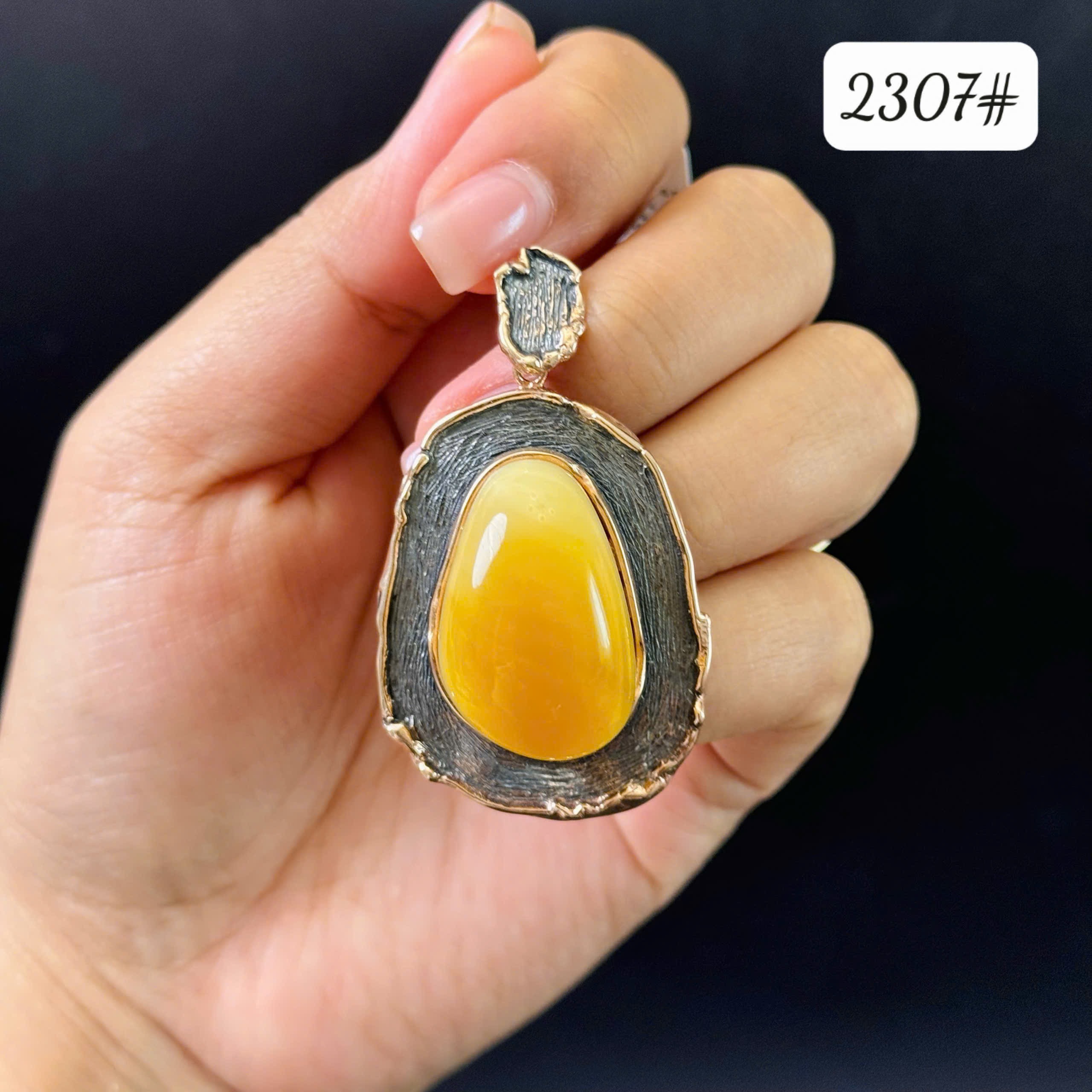 Mặt dây khung bạc giả cổ dày dặn 2307