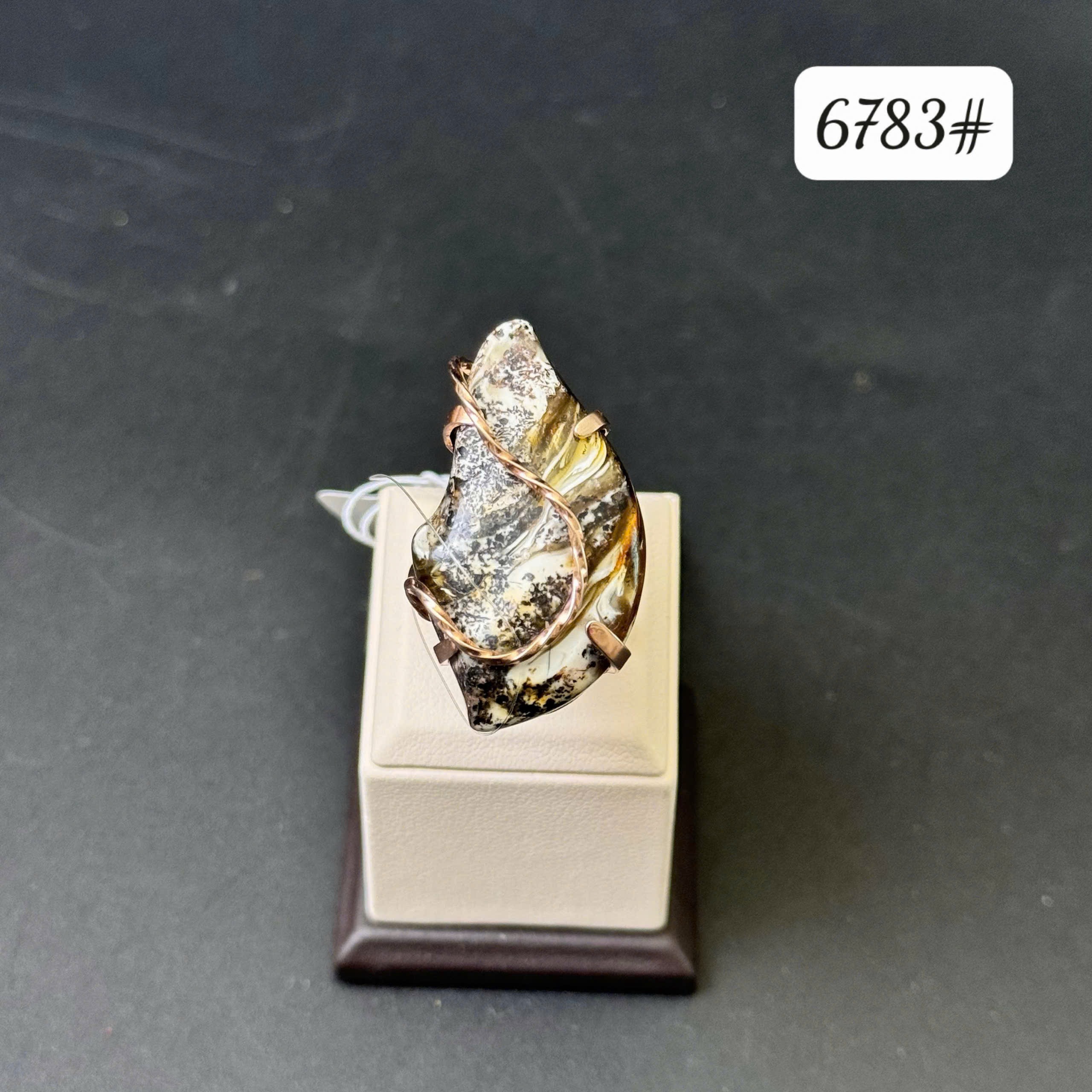 Nhẫn bạch mộc vân tóc xanh 6783